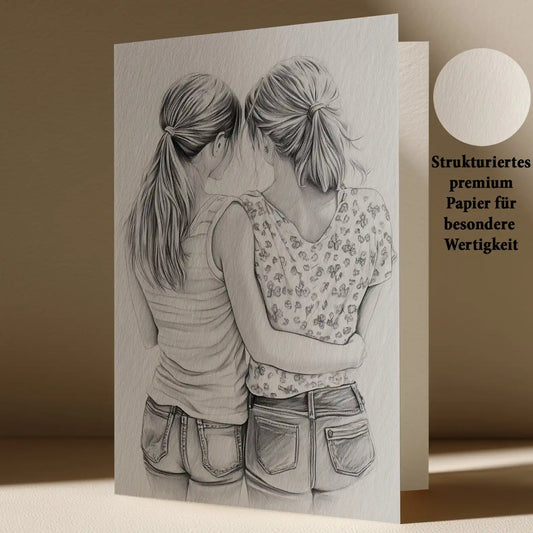 Grußkarte mit freundschafts Motiv