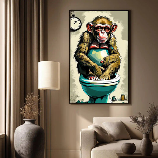 Pop Art Wandbild Affe Toilettenbild Kunstdruck