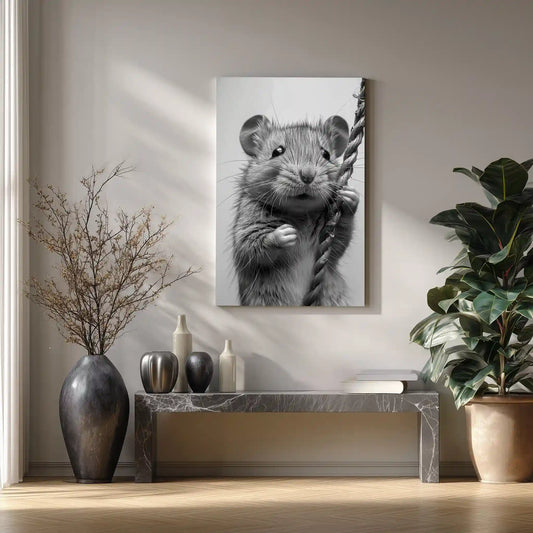 Wandbild Maus In Schwarz/Weiß