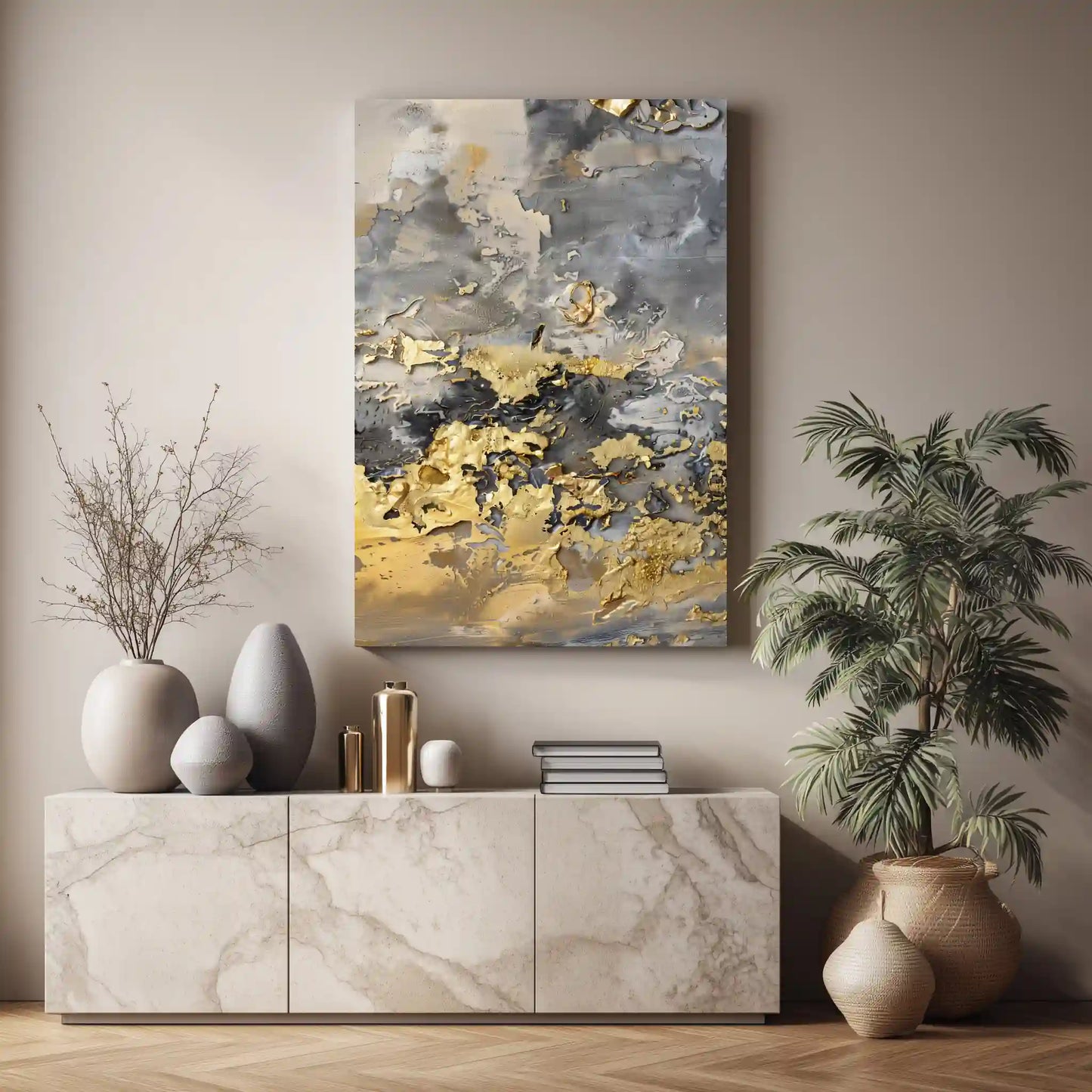 Wandbild Leinwand Moderne Kunst Goldakzente